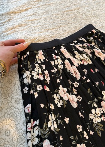 Bohem Çiçek Desenli Uzun Pilili Etek - Görsel 4