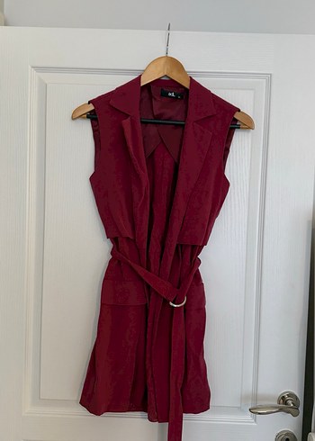 ADL marka Bordo Kemerli V Yaka Kadın Yelek - Görsel 2