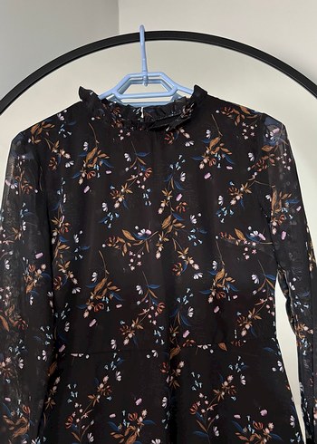 Uzun Kollu Siyah Bohem Midi Elbise - Görsel 2