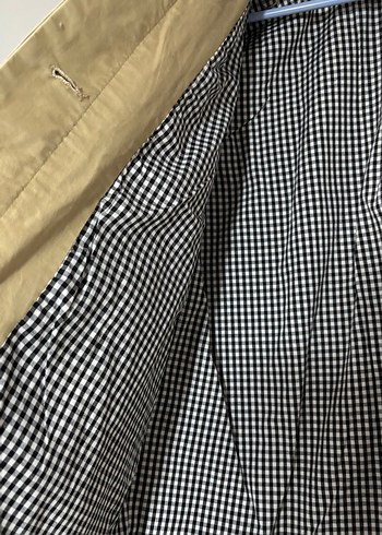 Bej Düğmeli Midi Kadın Trençkot - Görsel 5