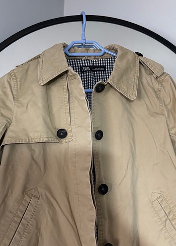 Bej Düğmeli Midi Kadın Trençkot - Görsel 3