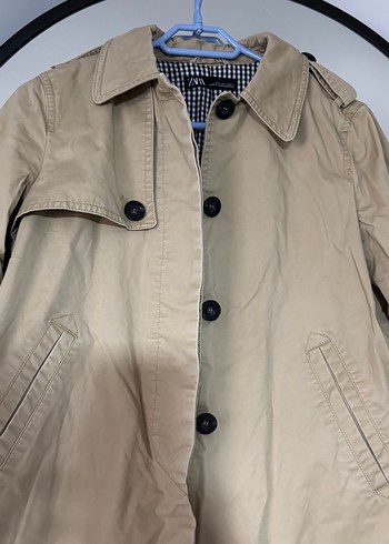 Bej Düğmeli Midi Kadın Trençkot - Görsel 2