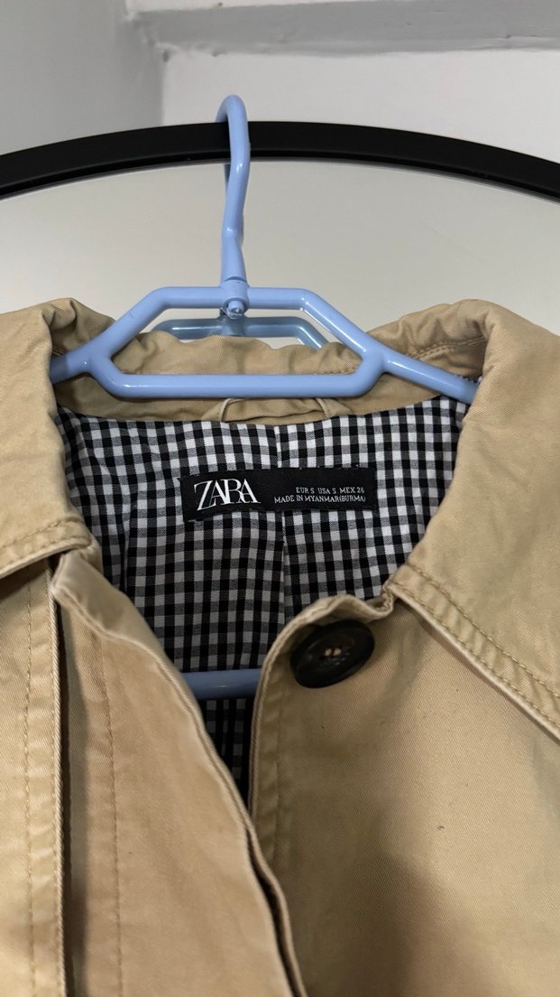 Bej Düğmeli Midi Kadın Trençkot - Görsel 4