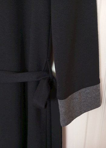 Gri Yaka Detaylı  elbise Uzun Kollu - Görsel 5