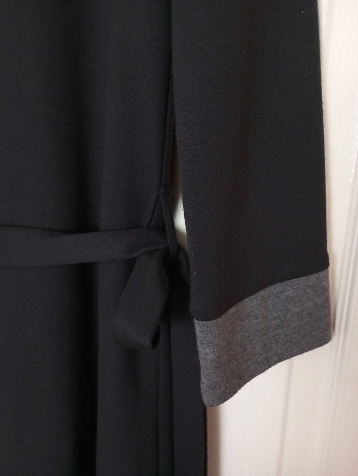 Gri Yaka Detaylı  elbise Uzun Kollu - Görsel 5