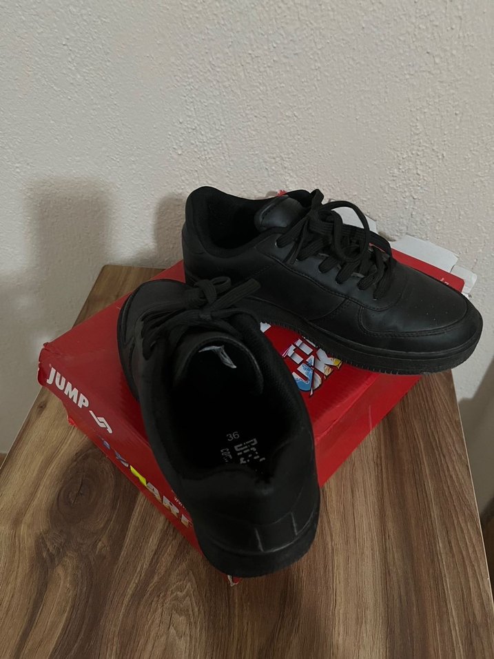 Siyah Platform Topuklu Kadın Spor Ayakkabı - Görsel 2