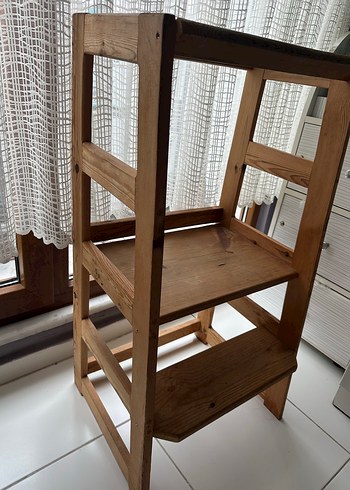 Bej Ahşap Çocuk Sandalyesi - Görsel 3