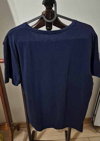 Lacivert Baskılı Pamuklu Erkek Tişört - Görsel 3