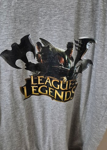 League of Legends Baskılı Gri Erkek Tişört - Görsel 2