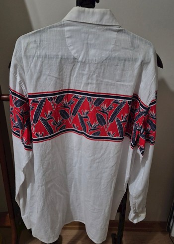 Beyaz Baskılı Uzun Kollu Erkek Gömlek - Görsel 3