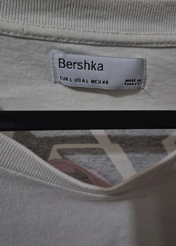 Bershka Beyaz Baskılı Erkek Tişört - Görsel 2
