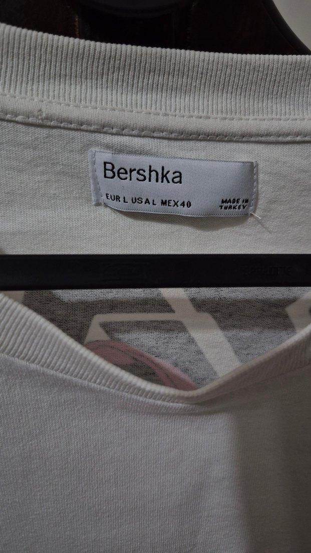 Bershka Beyaz Baskılı Erkek Tişört - Görsel 2