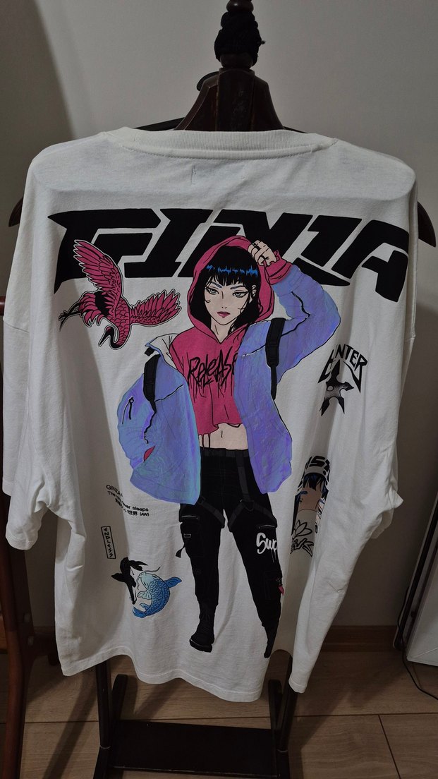 Bershka Beyaz Baskılı Erkek Tişört - Görsel 3