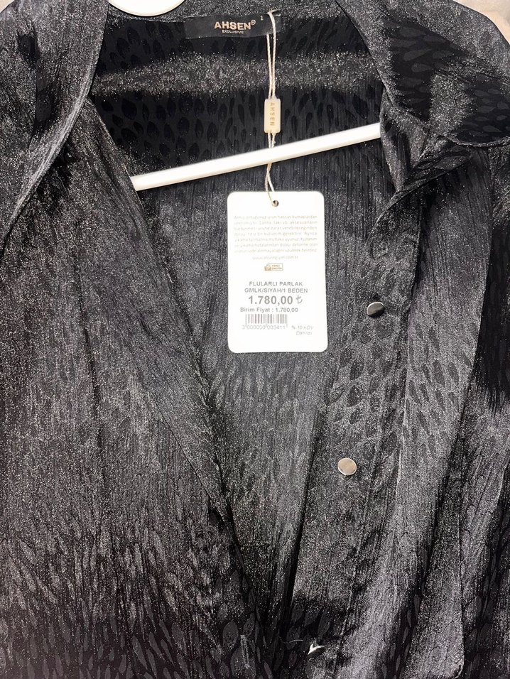 Siyah Drapeli Saten Ofis Bluzu - Görsel 4