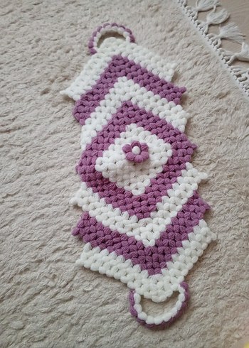 Mor ve Beyaz El Yapımı Banyo Süngeri - Görsel 3