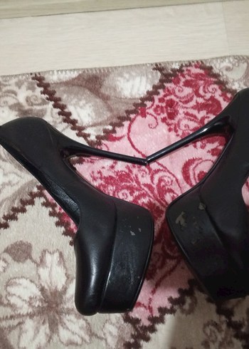 Siyah Yılan Desenli Stiletto Topuklu Kadın Ayakkabı - Görsel 2