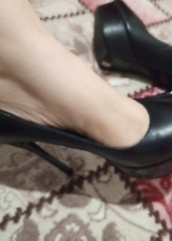 Siyah Yılan Desenli Stiletto Topuklu Kadın Ayakkabı - Görsel 7