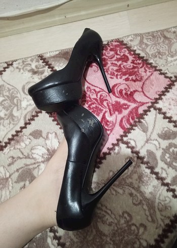 Siyah Yılan Desenli Stiletto Topuklu Kadın Ayakkabı - Görsel 3