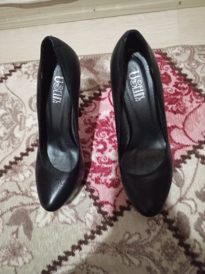 Siyah Yılan Desenli Stiletto Topuklu Kadın Ayakkabı - Görsel 5