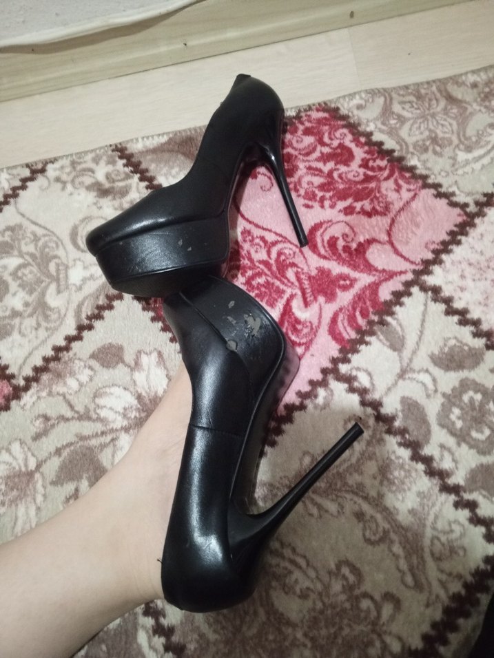 Siyah Yılan Desenli Stiletto Topuklu Kadın Ayakkabı - Görsel 3