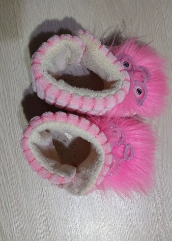 Kızlar İçin Pembe Peluş Ev Terliği - Görsel 2