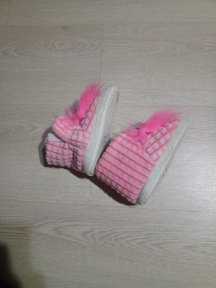 Kızlar İçin Pembe Peluş Ev Terliği - Görsel 4