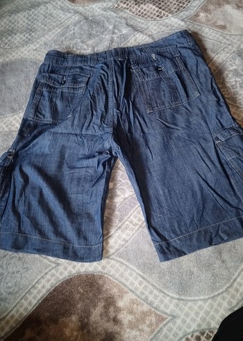 Erkek Geniş Kesim Kemerli Kot Şort - Görsel 2