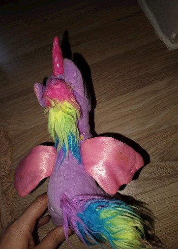 Pastel Mor Kanatlı Peluş Unicorn Oyuncak - Görsel 2