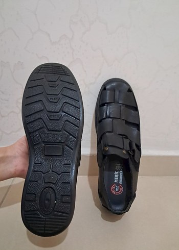 Erkek Siyah Minimalist Tokalı Sandalet - Görsel 7