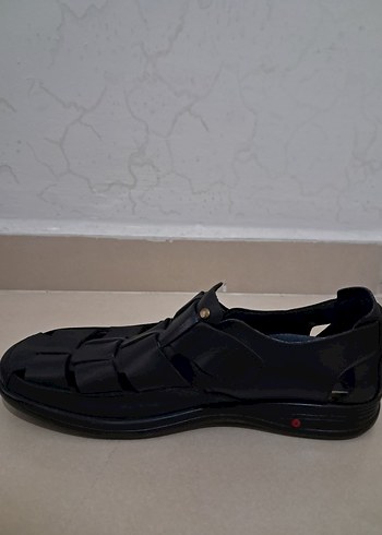 Erkek Siyah Minimalist Tokalı Sandalet - Görsel 10