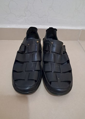 Erkek Siyah Minimalist Tokalı Sandalet - Görsel 6