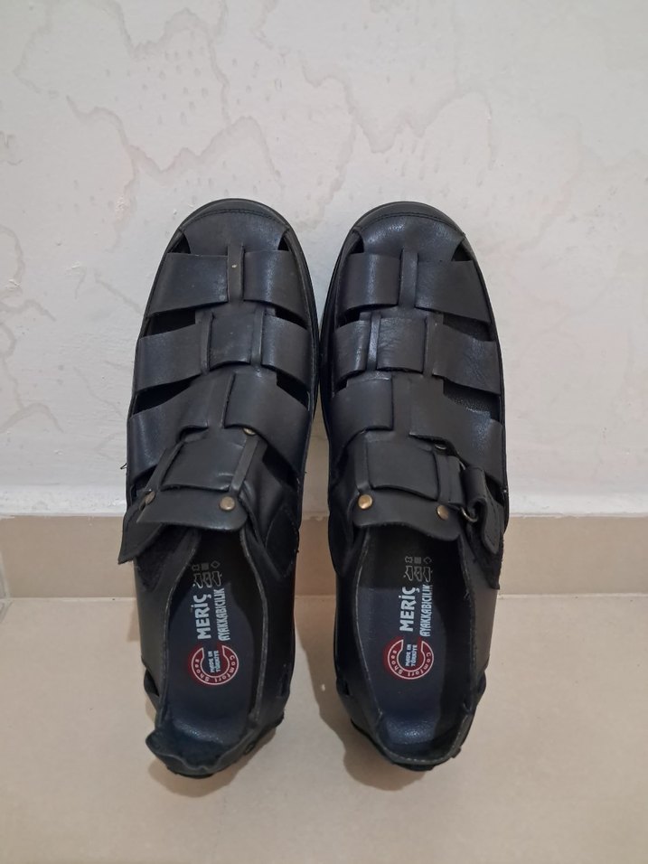 Erkek Siyah Minimalist Tokalı Sandalet - Görsel 2