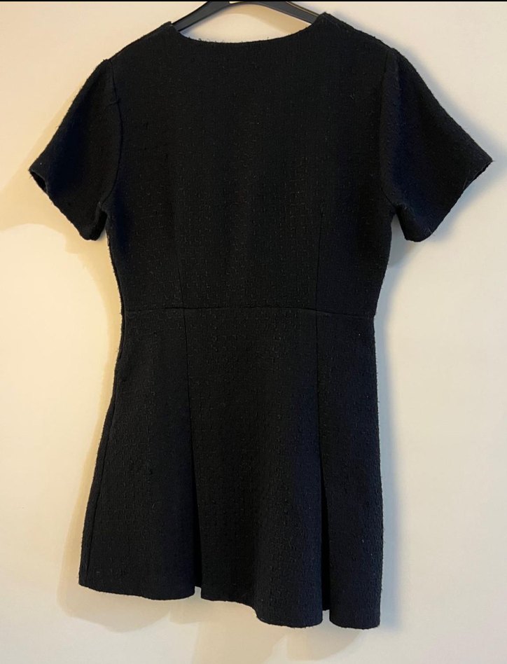 Koton, etiketli Düğmeli Siyah Kadın Mini elbise - Görsel 2