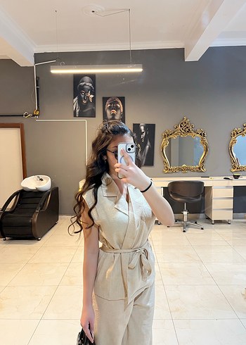 Bej renk keten yelek pantolon takımı - Görsel 3