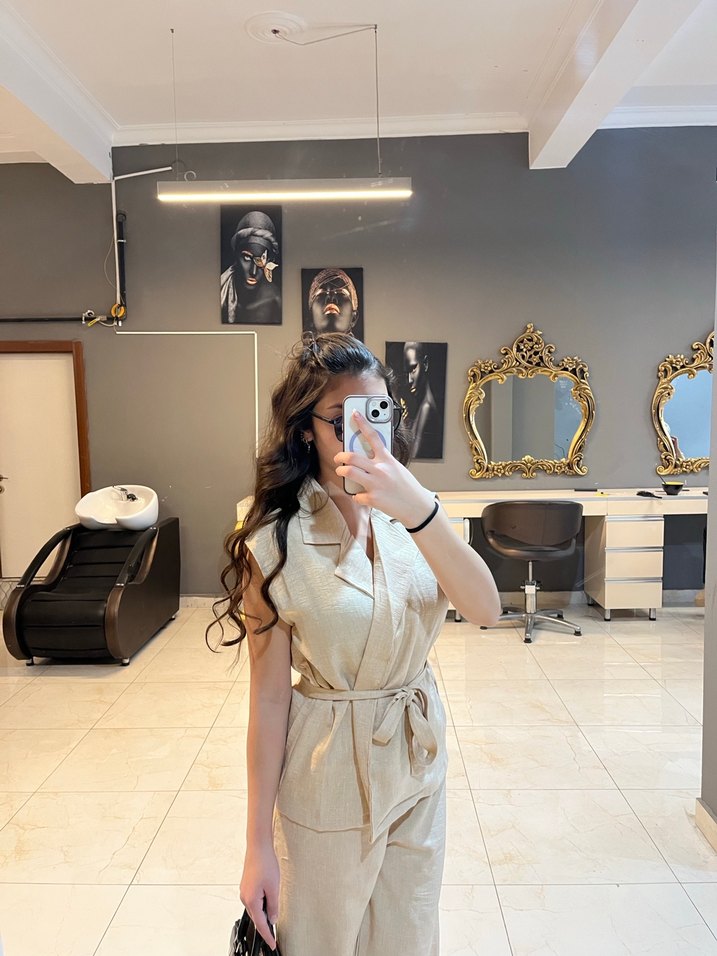 Bej renk keten yelek pantolon takımı - Görsel 3