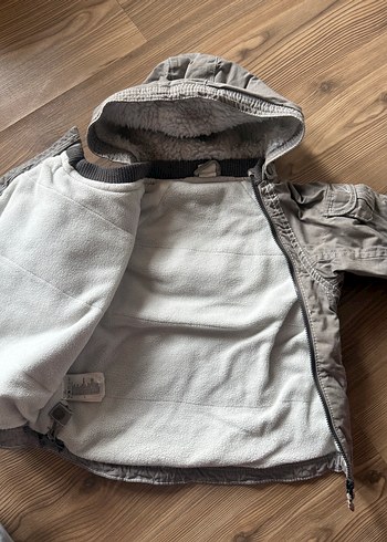 Kapüşonlu Gri Erkek Çocuk Ceketi - Görsel 2