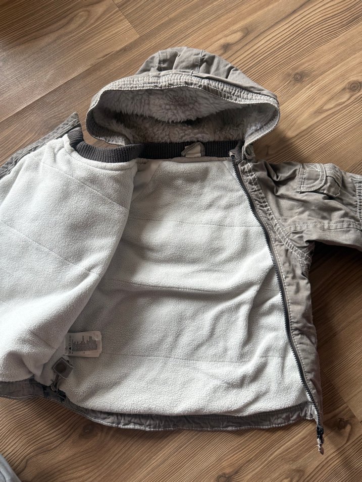 Kapüşonlu Gri Erkek Çocuk Ceketi - Görsel 2