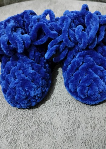 Kızlar için Mavi Fırfırlı Sıcak Terlik - Görsel 6