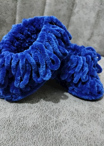 Kızlar için Mavi Fırfırlı Sıcak Terlik - Görsel 2