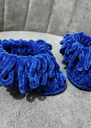 Kızlar için Mavi Fırfırlı Sıcak Terlik - Görsel 5