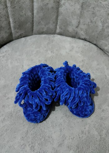 Kızlar için Mavi Fırfırlı Sıcak Terlik - Görsel 4