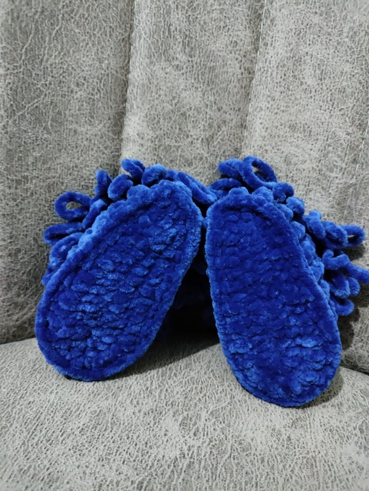 Kızlar için Mavi Fırfırlı Sıcak Terlik - Görsel 3