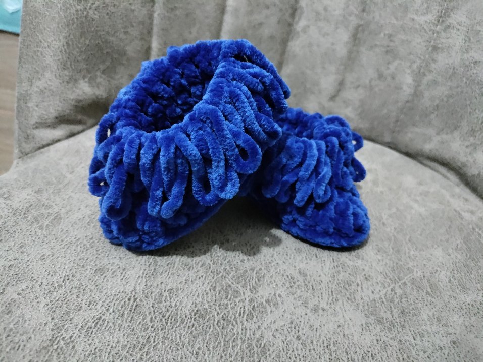 Kızlar için Mavi Fırfırlı Sıcak Terlik - Görsel 2