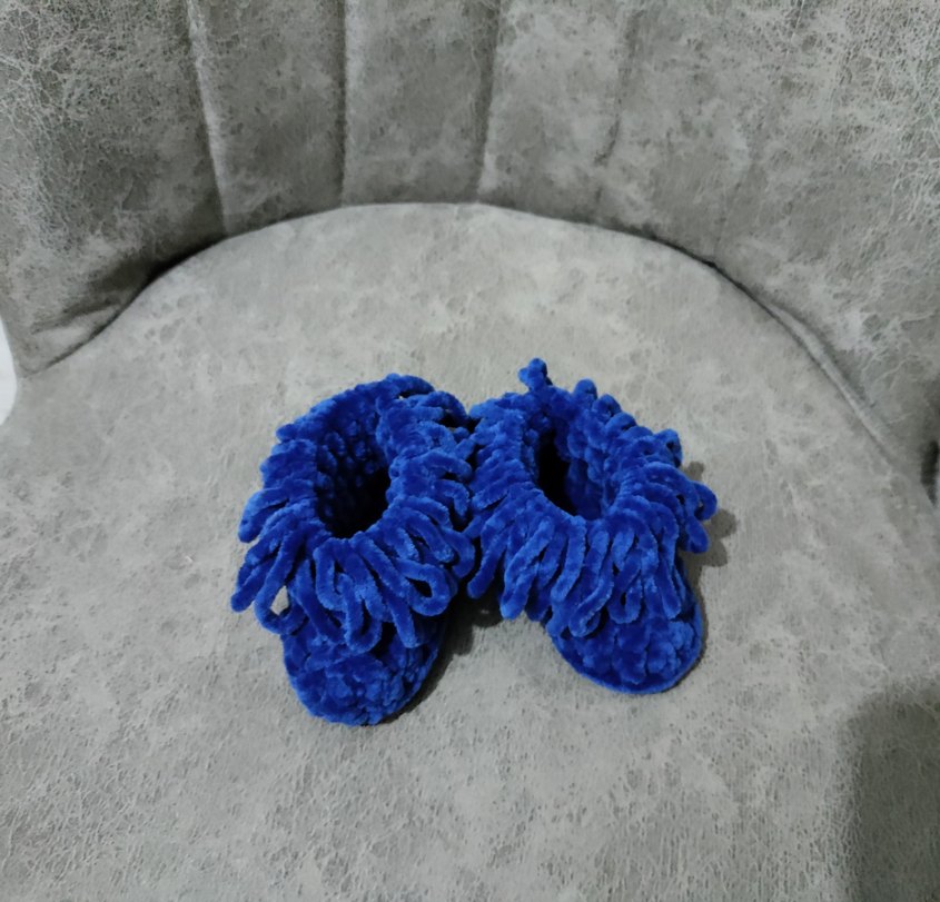 Kızlar için Mavi Fırfırlı Sıcak Terlik - Görsel 4