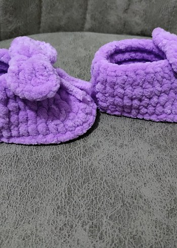 Mor Örgü Kız Çocuk Sıcak Panduf - Görsel 5