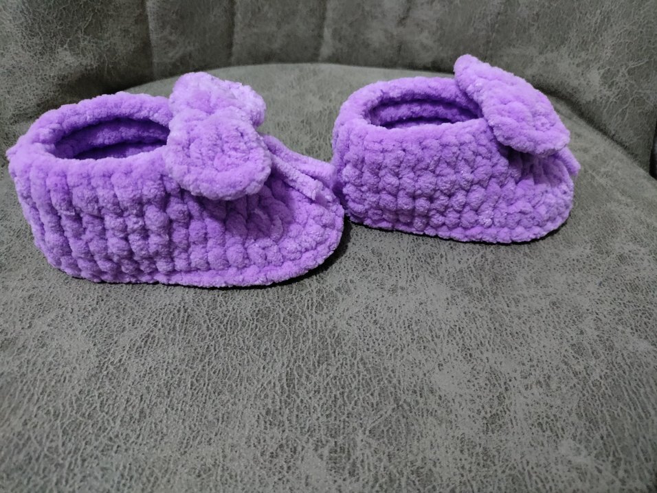 Mor Örgü Kız Çocuk Sıcak Panduf - Görsel 5