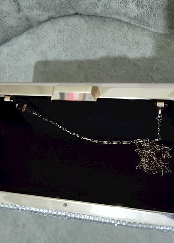 Zincir Detaylı Gri Kadın El Çantası - Görsel 2