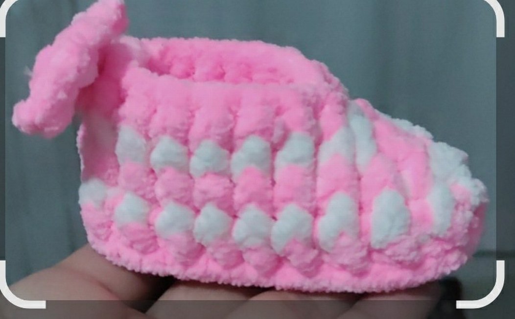 Pembe Renkli Kabarık Kız Ev Terliği( 10 cm taban yeni doğan) - Görsel 3