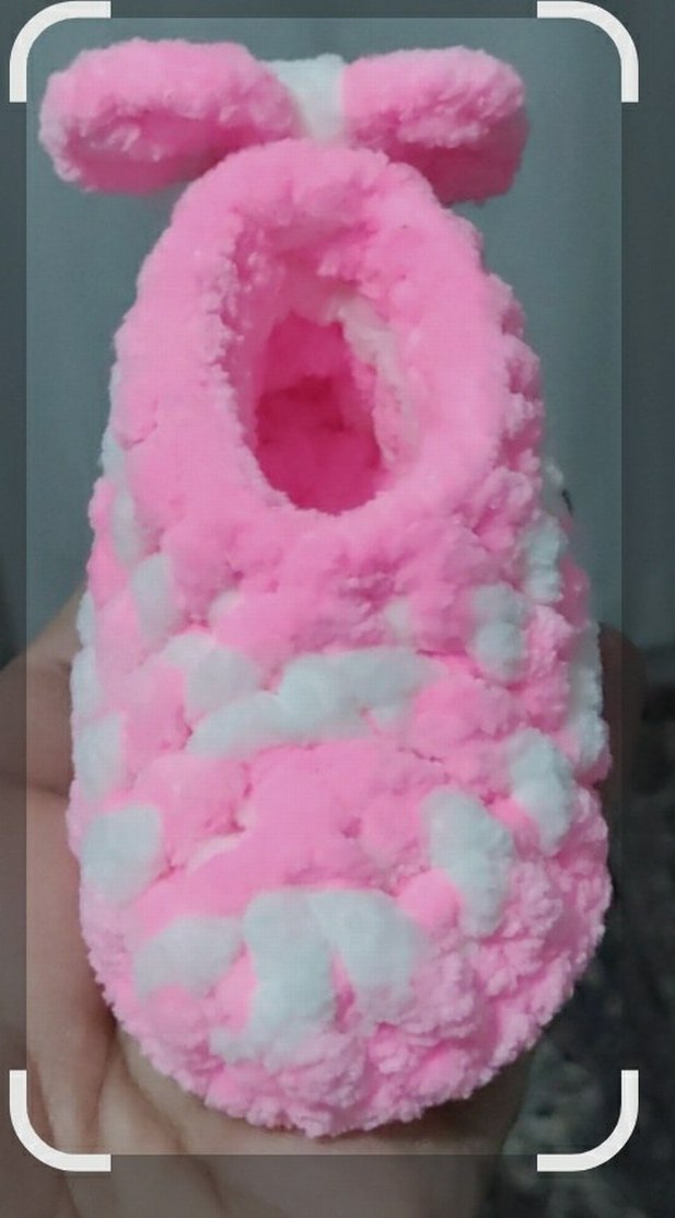 Pembe Renkli Kabarık Kız Ev Terliği( 10 cm taban yeni doğan) - Görsel 2