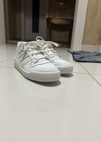 Beyaz Bağcıklı Platform Topuk Spor Ayakkabı - Görsel 2